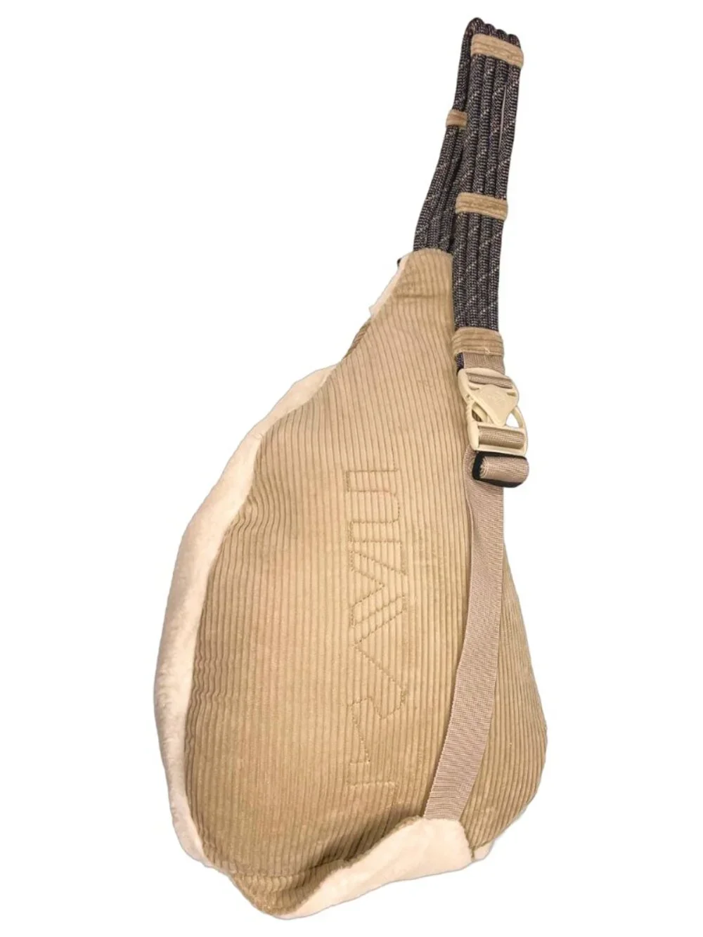 KAVU Rope Snug Bag Pebble Beach Sherpa Corduroy Sling Backpack Crossbody NWT